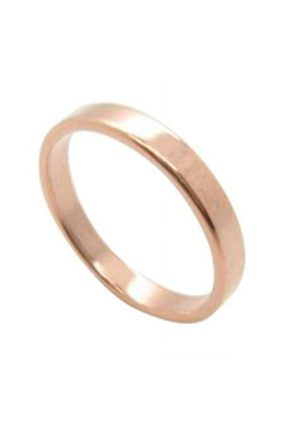 Size 4 Solid copper band ring CR42T-3mm wide - 1/8 of an inch wide.