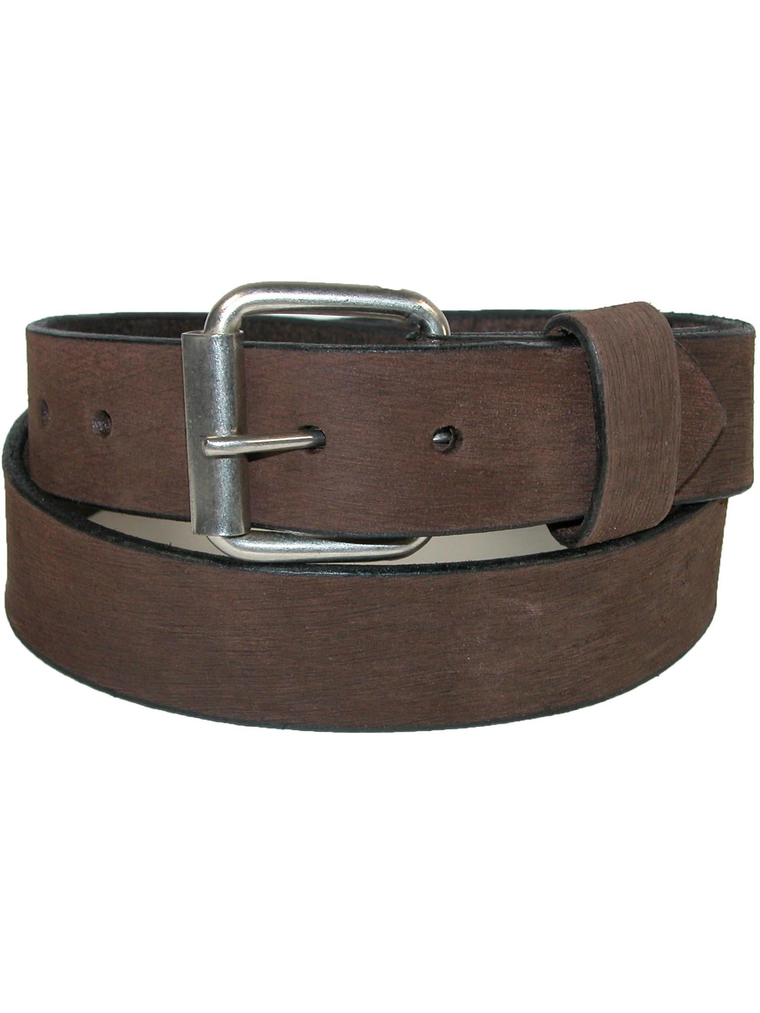 Checkered, Real Leather Brown Belt 1.5 inch/38mm, Sizes - S, M, L, XL  (Interchangeable Buckle)
