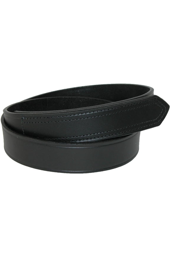 Size 46 Mens Big & Tall Leather 35mm Hook and Loop No Scratch Work Belt, Black