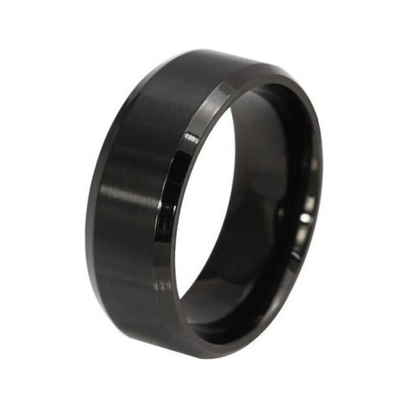 Size 5-14 Stainless Steel Rings Men Women Wedding Band Silver Black Gold Rose 8mm Ring