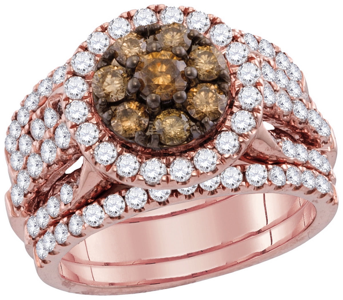 Chocolate diamond wedding ring set clearance