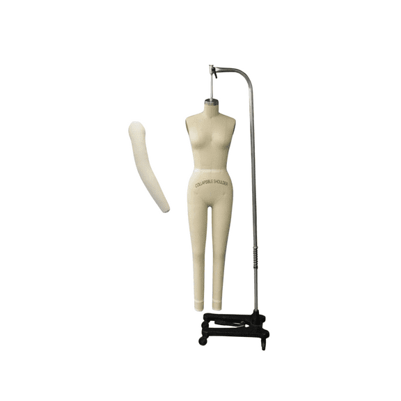 Size 6 Adult Female Full Body Professional Linen Tailoring Dress Form Mannequin with Adjustable Base and Padding Kit