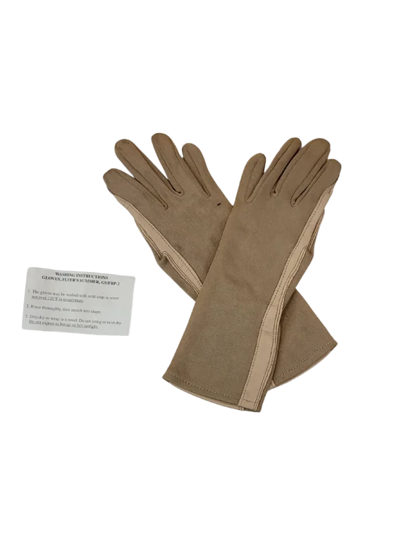 Size 6 Tan FR Nomex Leather Flight Gloves with Enhanced Precision Grip