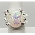 thumbnail image 1 of Size 6, White Fire Opal Flower Ring, 1 of 6