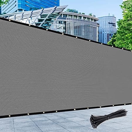 Size 6' X 185' Gray Fence Privacy Screen With Zip Tie Out Door Grade