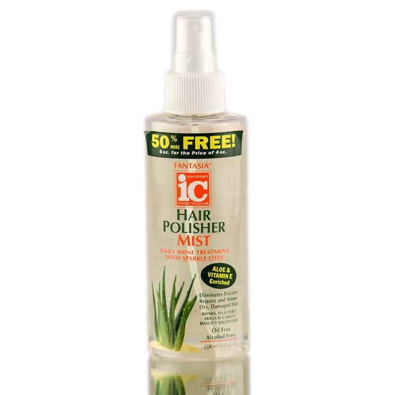 Size : 6 oz , Fantasia IC Hair Polisher Mist , Hair Scalp Head - Pack of 2 w/ SLEEKSHOP Teasing Comb