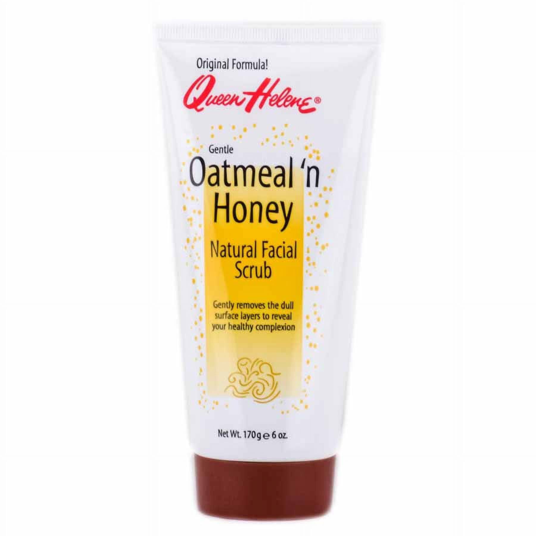 Size : 6 oz , Queen Helene Gentle Oatmeal N Honey Natural Facial Scrub , Hair Scalp Head - Pack of 3 w/ SLEEKSHOP Teasing Comb