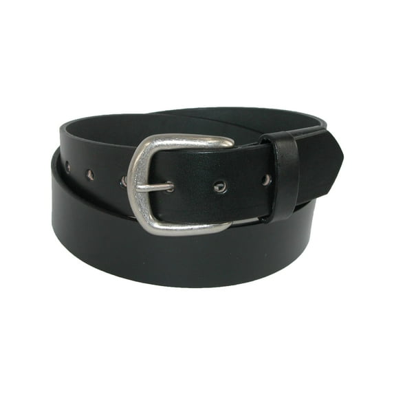 Size 64 Mens Big & Tall Leather Bridle Belt with Hidden Elastic, Black