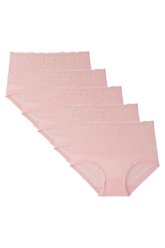 Size 7 Womens Underwear Ropa Interior Mujer Algodon, 5PC Women Lace High Waisted Body Shaper Shorts Shapewear Panties