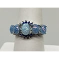 thumbnail image 1 of Size 8, Blue Fire Opal Topaz Silver Ring, 1 of 5