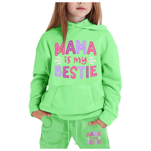 Size 8 Girls Clothes - Child Boys Girls Long Sleeve Solid Warm Hoodie Pullover Tops Pants Kids Outfits Sweat Suit (Light Green,6-7 Years)