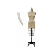 Size 8 Linen Half Body Pro Female Dress Form Mannequin with Arm & Padding Kit