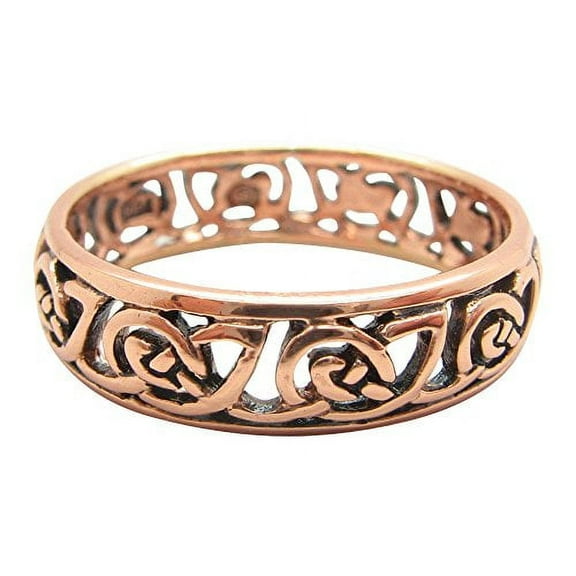 Size 8 Solid Copper Ring CTR3453 - 3/16 of an inch wide