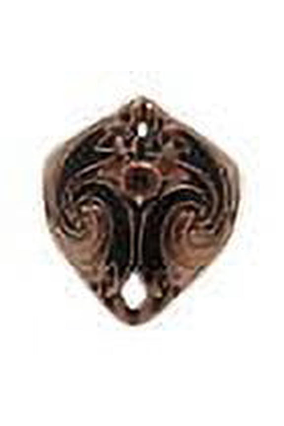 Size 8 Solid copper band ring CRI635- 1/2 an inch wide -Small Garnet stone