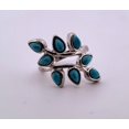 thumbnail image 1 of Size 8 Turquoise Leaf Silver Ring S8TLSR, 1 of 5