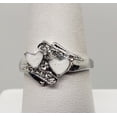 thumbnail image 1 of Size 8, White Fire Opal Double Heart Ring, 1 of 4
