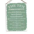 thumbnail image 1 of Size: 8x12 inches Metal Wall Sign The Ten Commandments V1 GREEN Quote Religious Love, 1 of 5