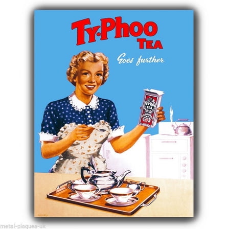 Size: 8x12 inches SIGN METAL WALL PLAQUE Typhoo Tea Vintage Retro poster kitchen