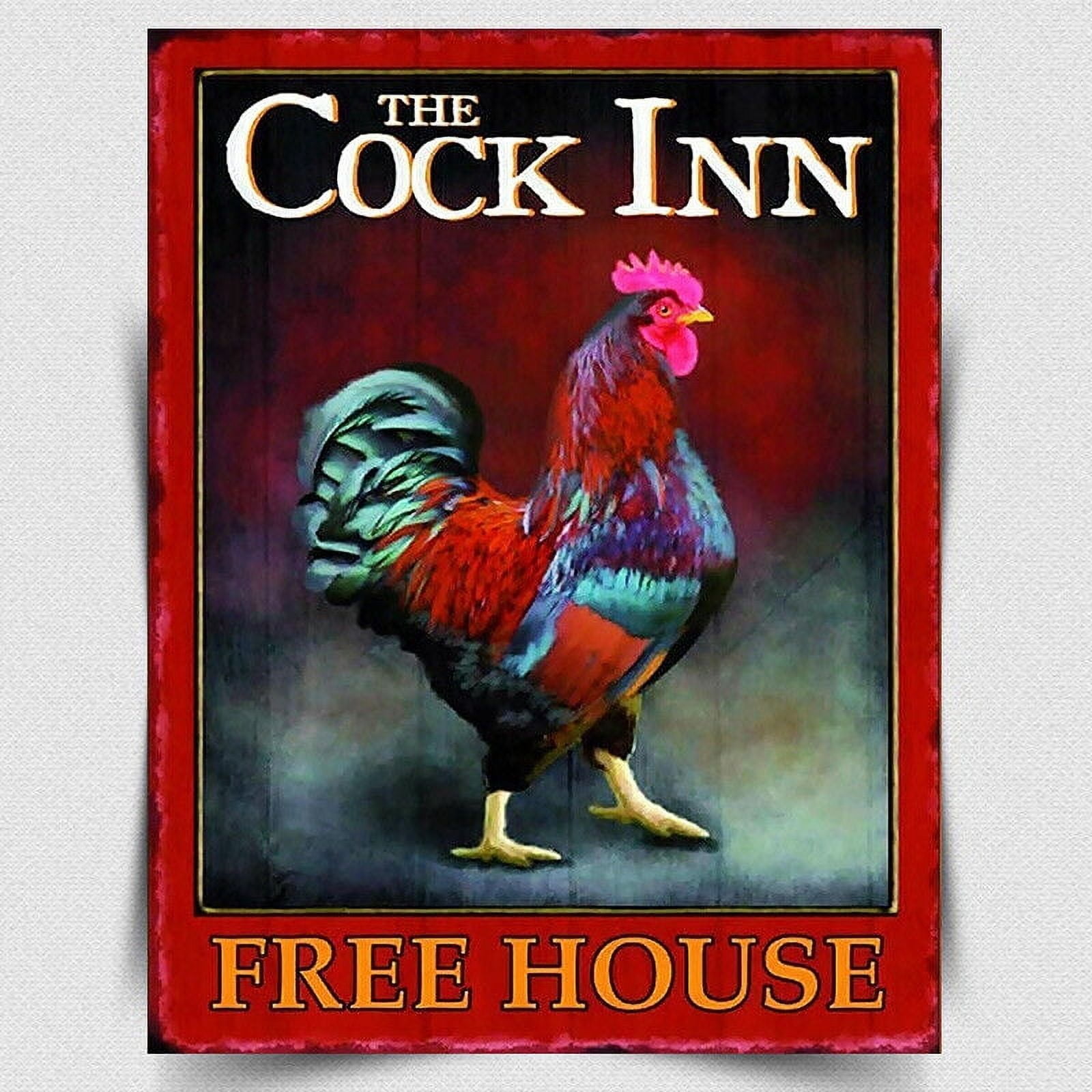 Size: 8x12 inches THE COCK INN Pub Free House SIGN METAL WALL PLAQUE ...
