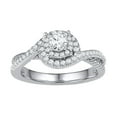 thumbnail image 1 of Size 9 - 10k White Gold Round Diamond Solitaire Bridal Wedding Band Engagement Ring 3/8 Cttw, 1 of 2