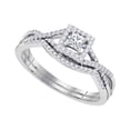 thumbnail image 1 of Size 9 - 14k White Gold Princess Cut Diamond Bridal Wedding Engagement Ring Band Set 3/8 Cttw, 1 of 3