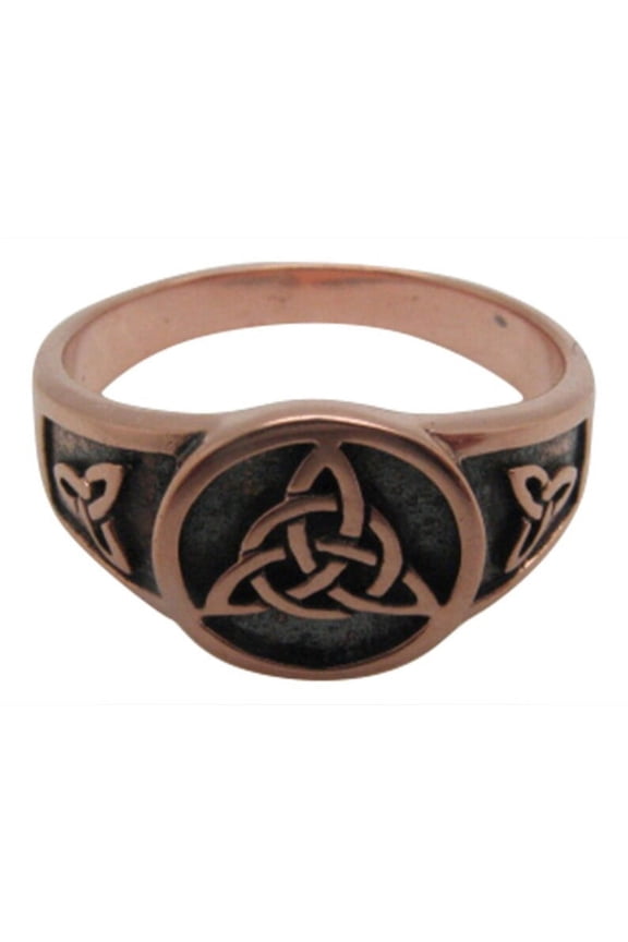 Size 9 Solid copper Celtic band ring CRI3811 - 3/8 of an inch wide. Available in sizes 5 thru 10.