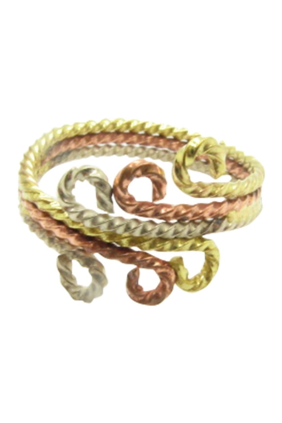 Size 9 Tri -Metal - Copper, Nickel and Brass Ring CR444 - 1/2 an inch wide.