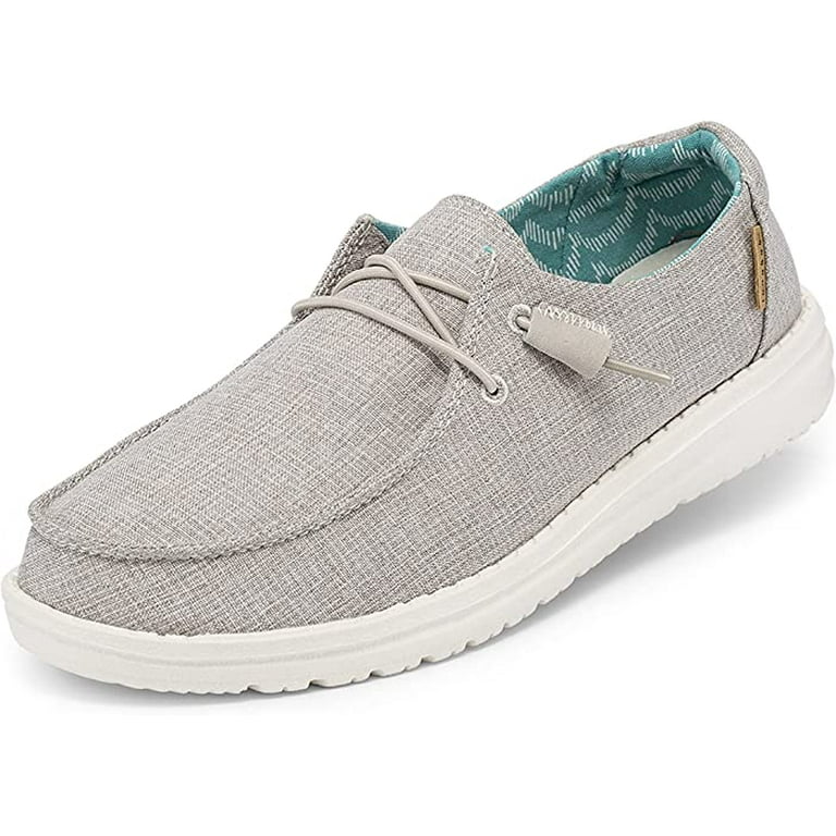 Hey Dude Women's Wendy Chambray Beige/Tan Slip-On Shoes, Size