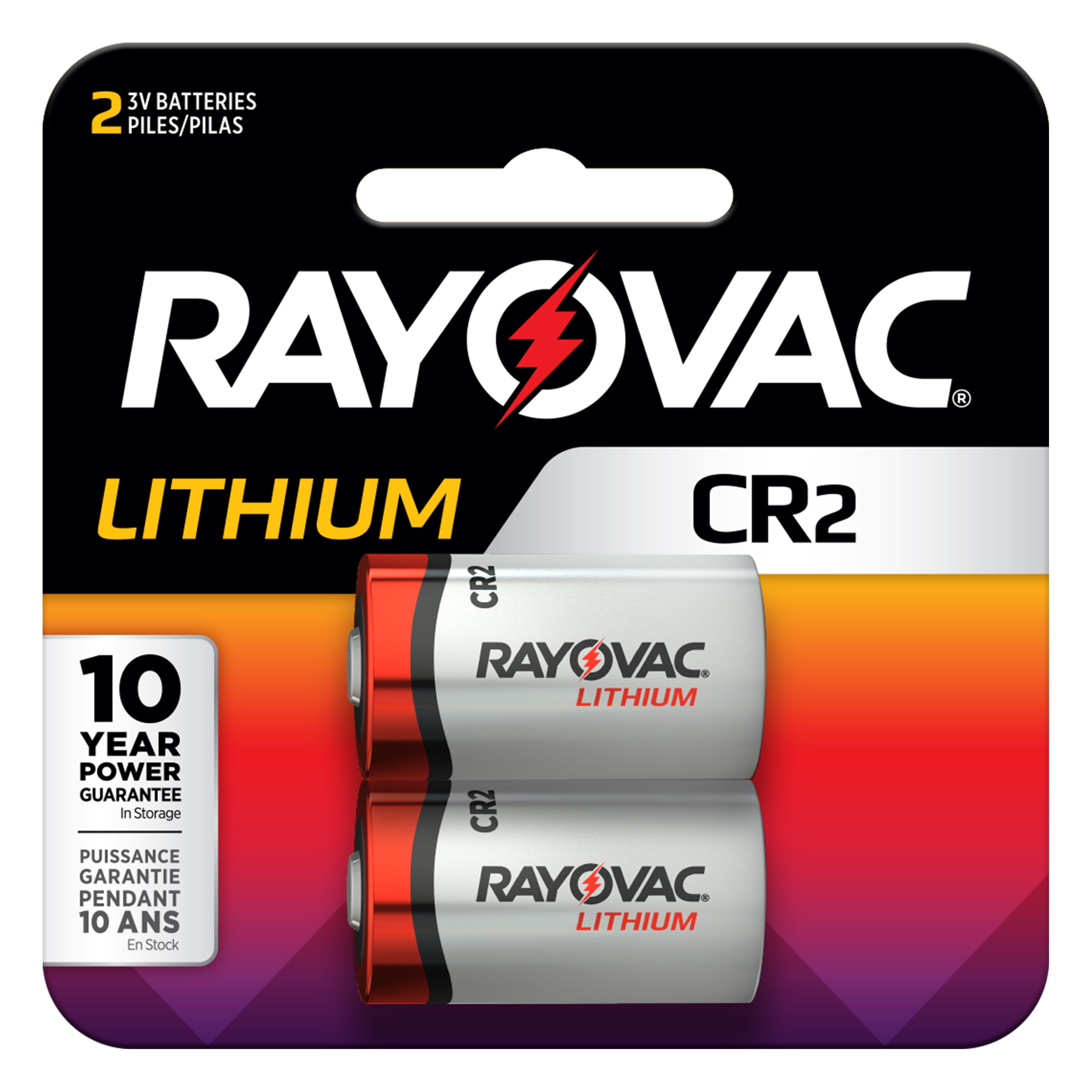 Rayovac CR2 3V Photo Lithium Batteries, 2-Pack, Long-Lasting Power