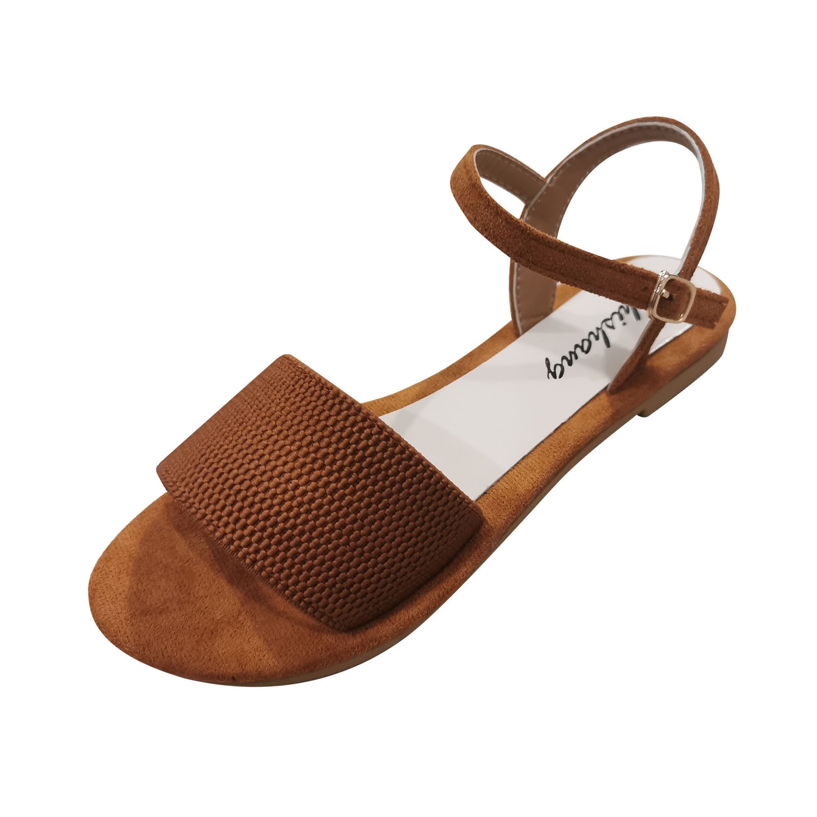 Feminine leather best sale flat sandal