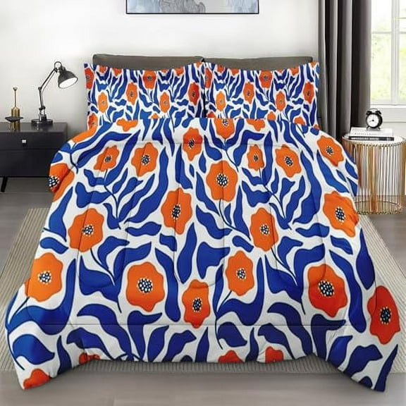 Size Comforter Set with 2 Pillowcases Floral Rose Space Heart Bedding Set r Flower Love Pink Retro Bedroom Bed Set for Kids and Adults