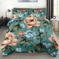 thumbnail image 1 of Size Comforter Set with 2 Pillowcases Flower Pink Rose Floral Bedding Set r Vintage Botanical Leaf Leaves Bedroom Bed Set for Kids and Adults, 1 of 6