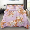 thumbnail image 1 of Size Comforter Set with 2 Pillowcases Flower Pink Rose Floral Bedding Set r Vintage Botanical Leaf Leaves Bedroom Bed Set for Kids and Adults, 1 of 6