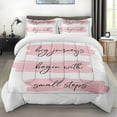 thumbnail image 1 of Size Comforter Set with 2 Pillowcases Flower Pink Rose Floral Bedding Set r Vintage Botanical Leaf Leaves Bedroom Bed Set for Kids and Adults, 1 of 6
