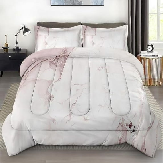 Size Comforter Set with 2 Pillowcases Flower Pink Rose Floral Bedding Set r Vintage Botanical Leaf Leaves Bedroom Bed Set for Kids and Adults