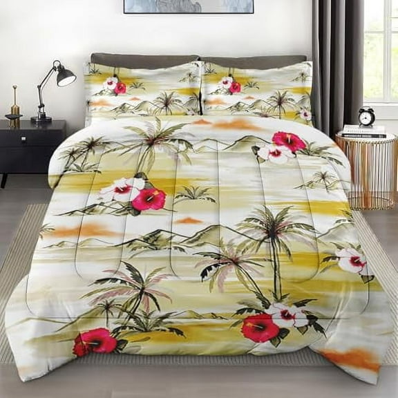 Size Comforter Set with 2 Pillowcases Pink Red Rose Butterfly Vintage Bedding Set r Botanical Music Floral Flower Bedroom Bed Set for Kids and Adults