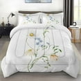 thumbnail image 1 of Size Comforter Set with 2 Pillowcases Pink Rose Floral Flower Bedding Set r Leaf Spring Summer Vintage Bedroom Bed Set for Kids and Adults, 1 of 6
