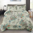 thumbnail image 1 of Size Comforter Set with 2 Pillowcases Pink Rose Floral Flower Bedding Set r Leaf Spring Summer Vintage Bedroom Bed Set for Kids and Adults, 1 of 6