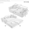 thumbnail image 1 of -Size Convertible Sofa Bed, 78 Inch Boneless Couch with Fixed Frame, Corduroy Loveseat Sleeper, Pull-Out Bed for Living Room & Bedroom (Black), 1 of 6