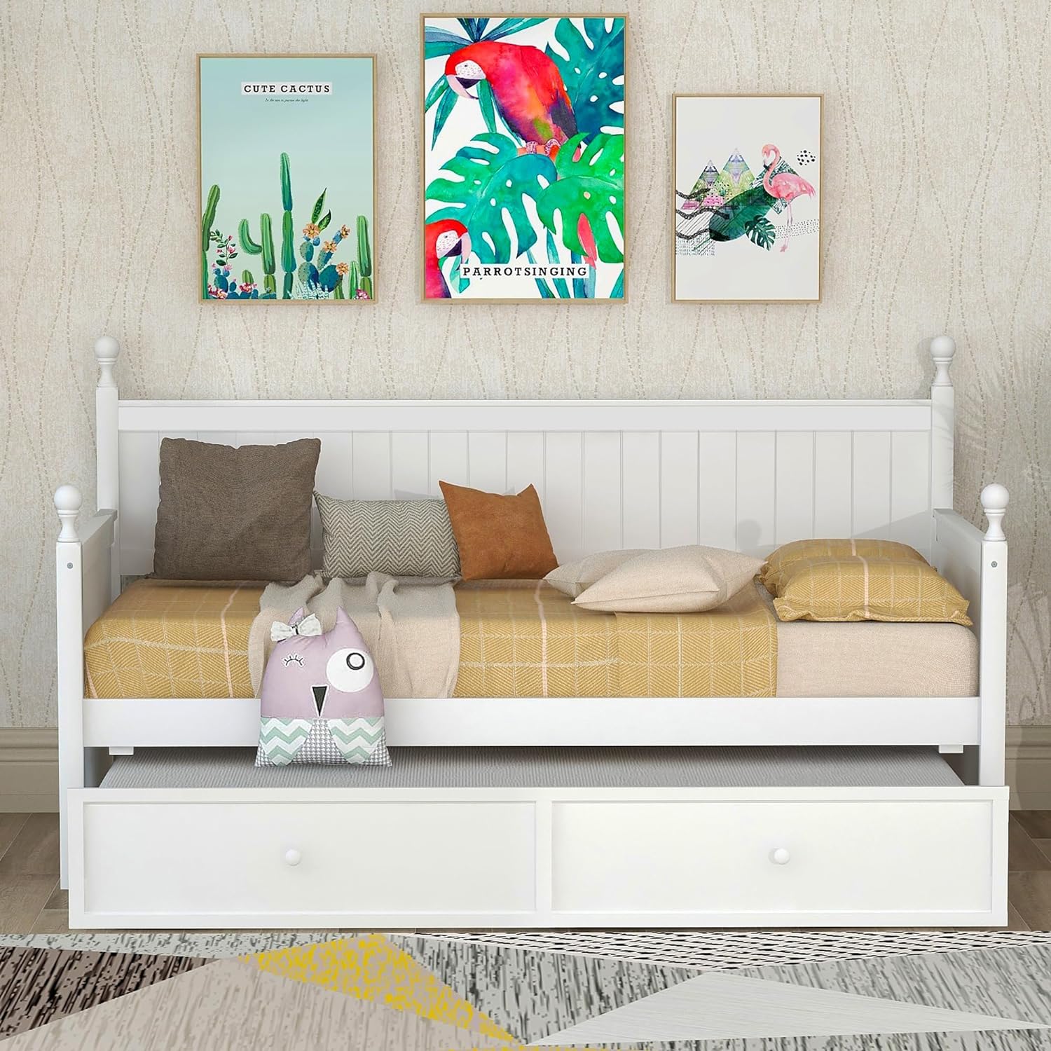 Size Daybed With Trundle, Wood Trundle Daybed Frame, DualUse Daybed