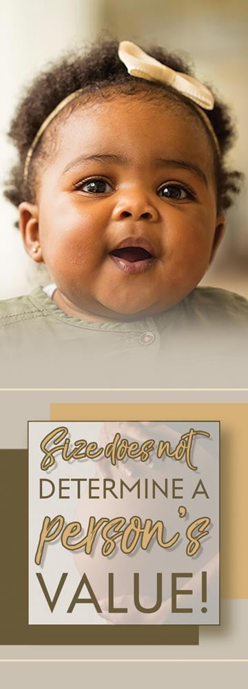 Size Does Not Determine Pro-Life Bookmark (Pack of 100)
