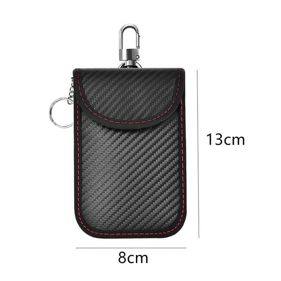 Faraday Bag for Key Fob(2 Pack), Faraday Cage Protector, Car RFID Signal Blocking Key Fob Protector, Double-Layers of Shielding Carbon Fiber Material Anti-Theft Faraday Pouch