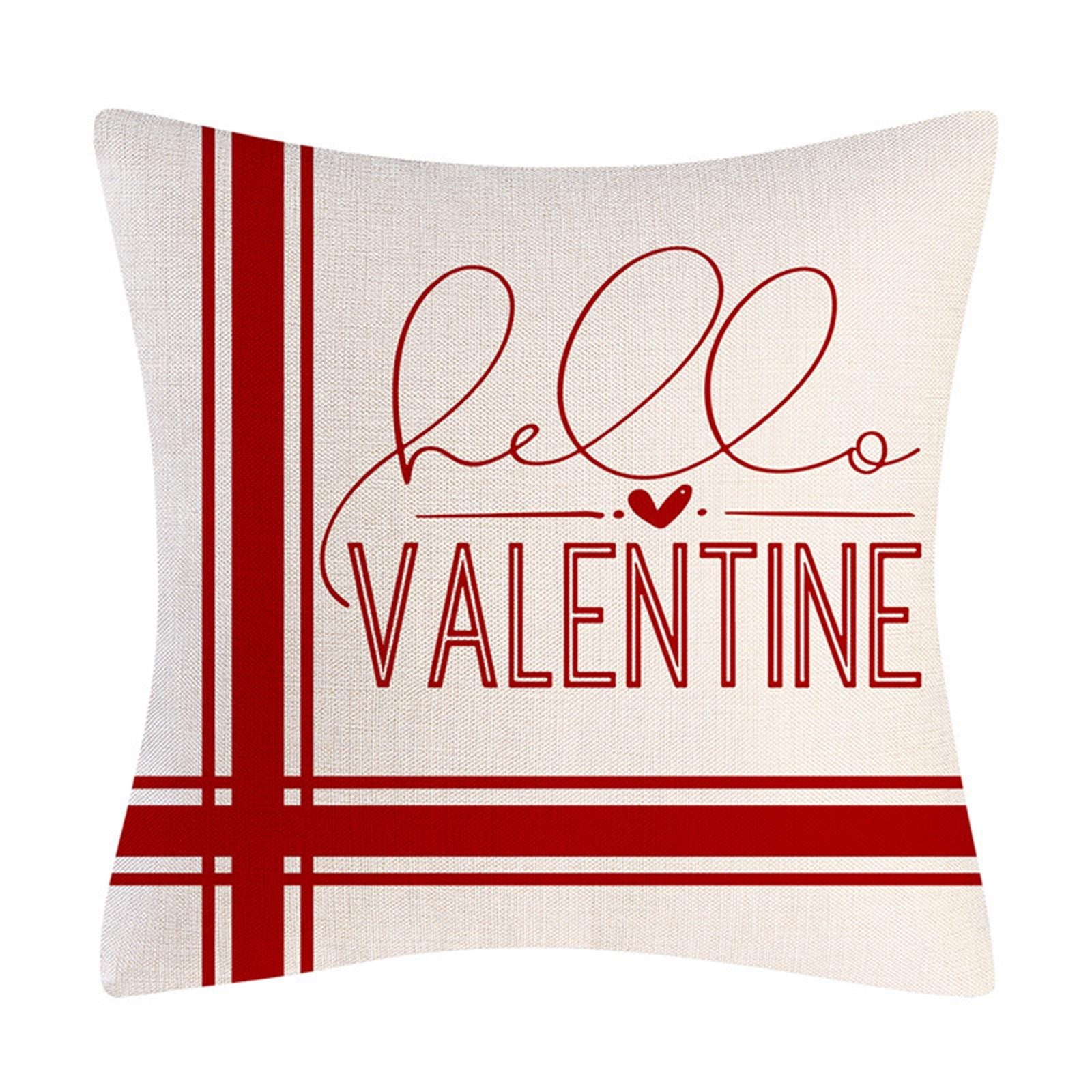 Size Flannel Pillowcase Valentine's Day Saying Plaid Throw Pillow Cover