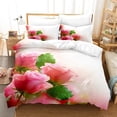thumbnail image 1 of Size Full Beds Single For 3PCS Set Bedding Floral Pink Cover Comforters Bed Double Set Cover Duvet Quilt Rose, 1 of 7