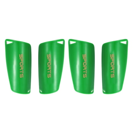 Size L Soccer Shin Pads, 4 Pack PVC Sport Protective Guard for Youth, Green