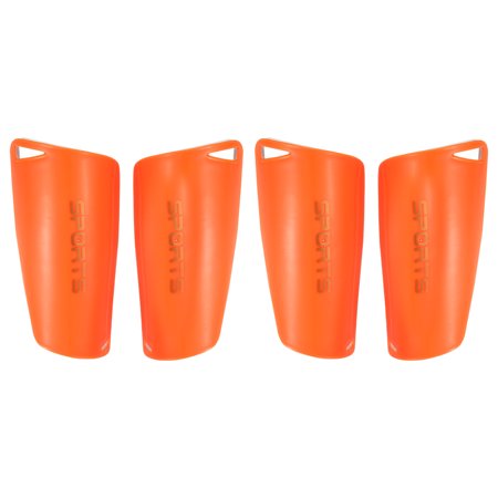 Size L Soccer Shin Pads, 4 Pack PVC Sport Protective Guard for Youth, Orange