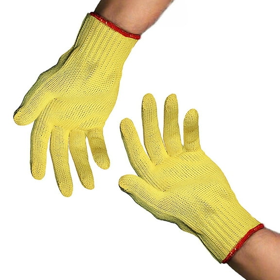 Size Large - 1 Pair Gloves Legend Work Safety Yellow Knit Cut Resistant Gloves