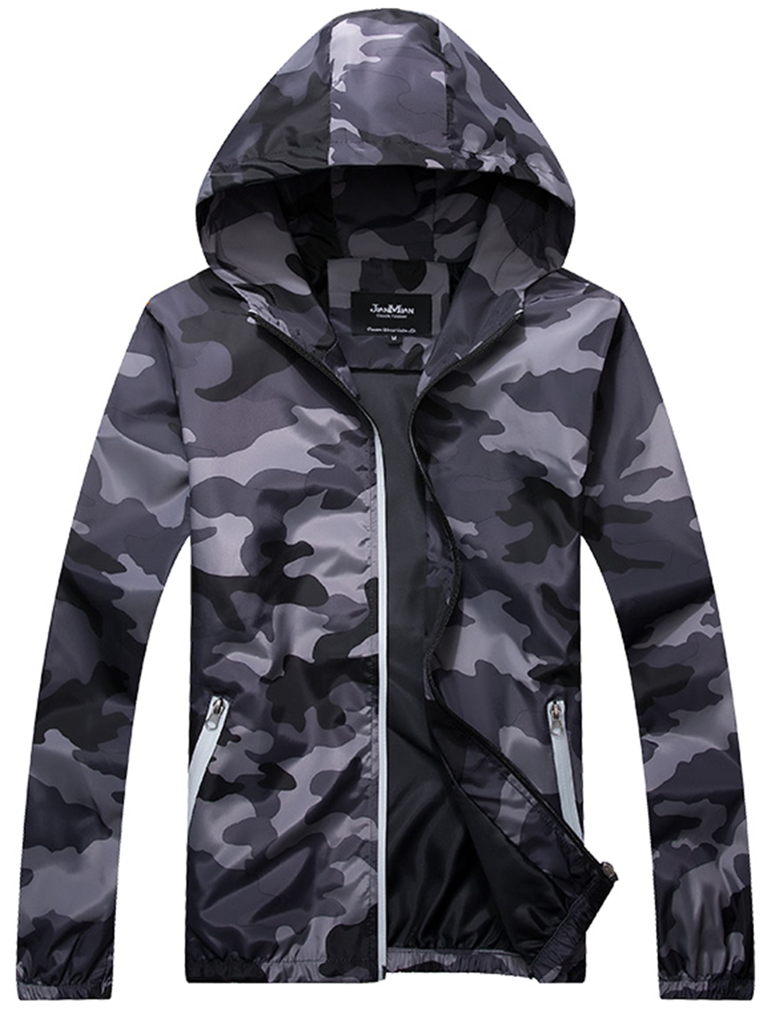Size M-5XL Men Windproof Camo Jacket Coat Camouflage Hooded Outwear Coat  Jacket Mens Fishing Hiking Hooded Zip Up Coat 