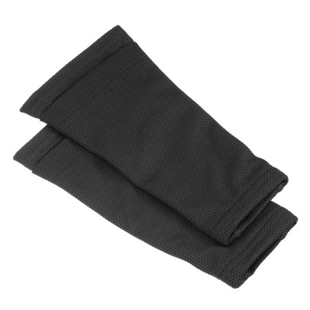 Size M Soccer Shin Guard Socks, Breathable Sleeves for Running, Black 4 Pack