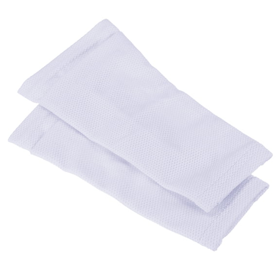 Size M Soccer Shin Guard Socks, Breathable Sleeves for Running, White 2 Pack